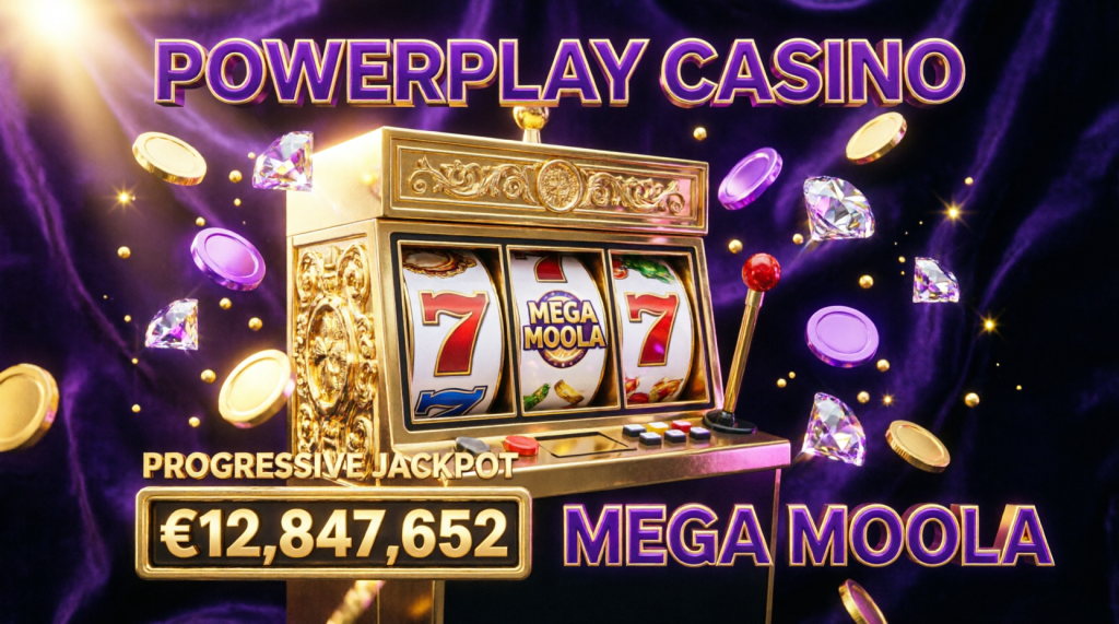 Jackpot slot banner with treasure, ancient book, and glowing gold coins