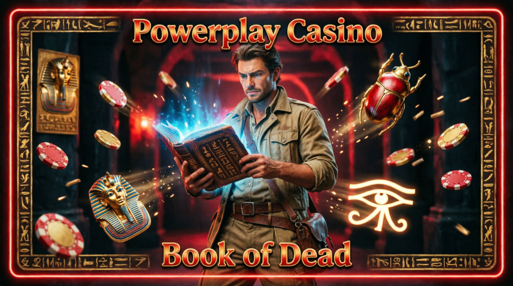 Adventure slot banner with ancient book, glowing symbols, and hidden treasure